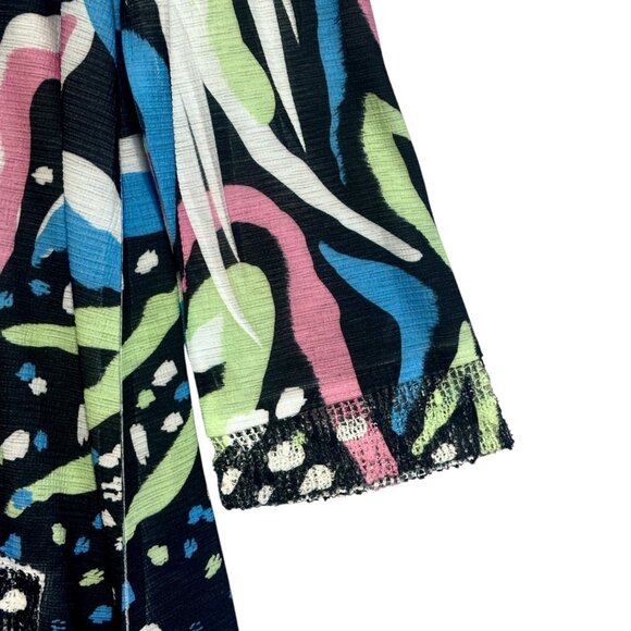 Jess & Jane Multicolor Abstract Art To Wear Tunic Top Size L USA Lagenlook - Picture 5 of 10